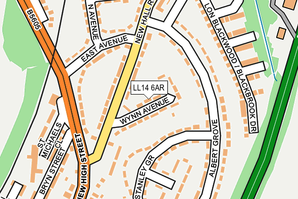 LL14 6AR map - OS OpenMap – Local (Ordnance Survey)