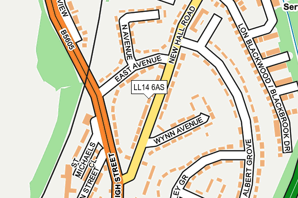 LL14 6AS map - OS OpenMap – Local (Ordnance Survey)