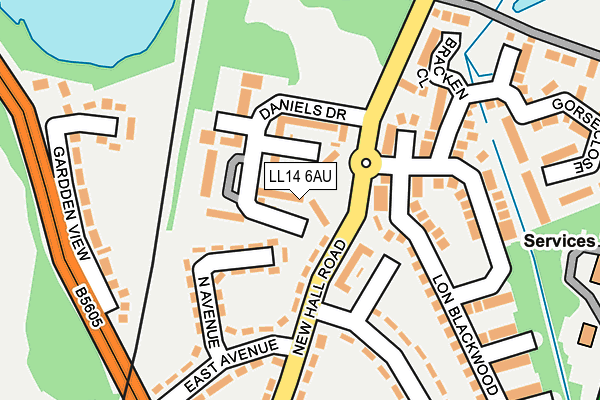 LL14 6AU map - OS OpenMap – Local (Ordnance Survey)
