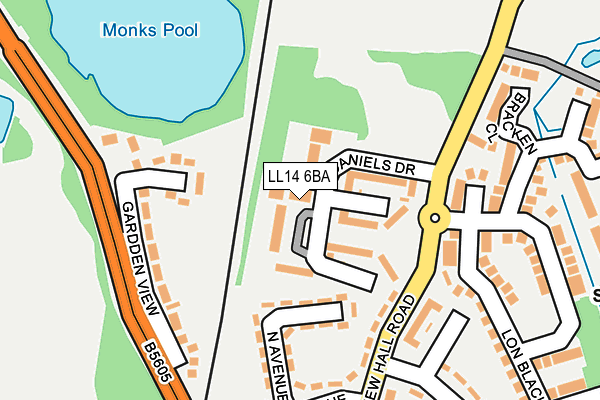 LL14 6BA map - OS OpenMap – Local (Ordnance Survey)