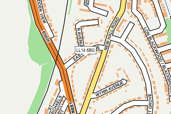 LL14 6BG map - OS OpenMap – Local (Ordnance Survey)