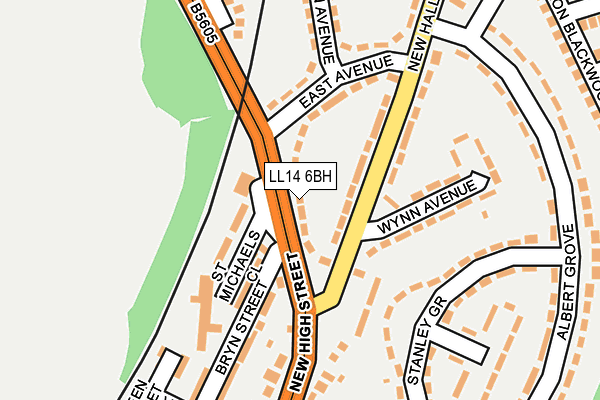 LL14 6BH map - OS OpenMap – Local (Ordnance Survey)