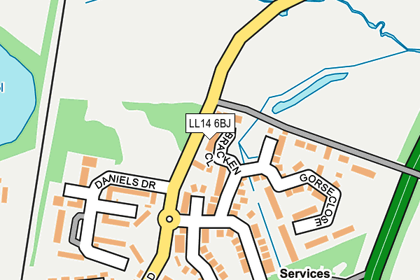 LL14 6BJ map - OS OpenMap – Local (Ordnance Survey)