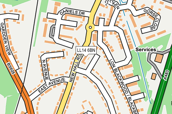 LL14 6BN map - OS OpenMap – Local (Ordnance Survey)