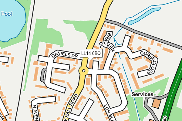 LL14 6BQ map - OS OpenMap – Local (Ordnance Survey)