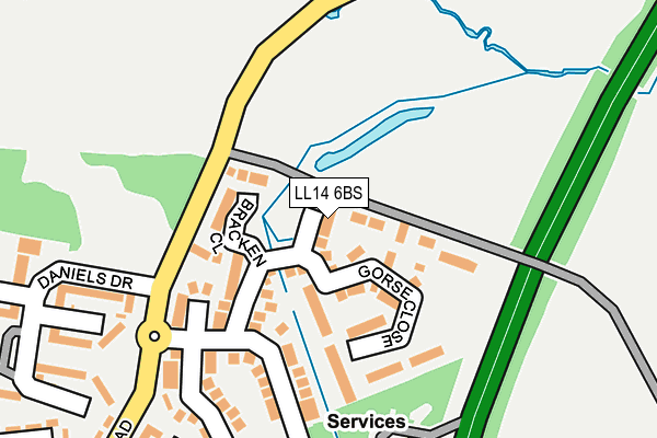 LL14 6BS map - OS OpenMap – Local (Ordnance Survey)