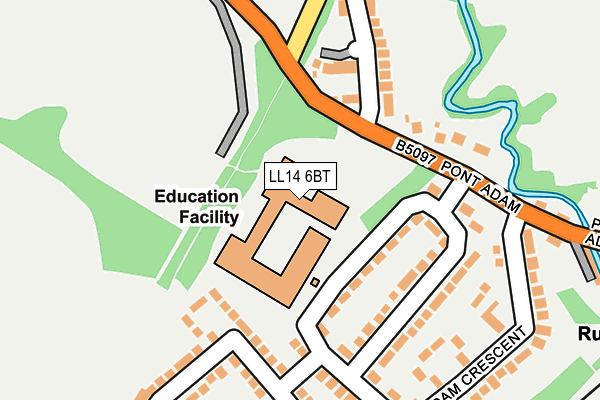 LL14 6BT map - OS OpenMap – Local (Ordnance Survey)