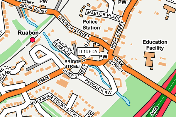 LL14 6DA map - OS OpenMap – Local (Ordnance Survey)