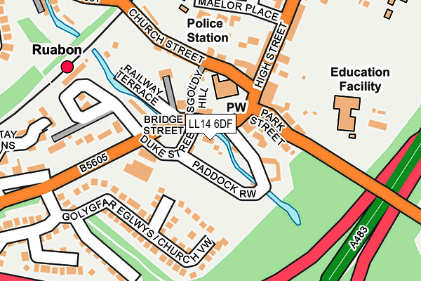 LL14 6DF map - OS OpenMap – Local (Ordnance Survey)