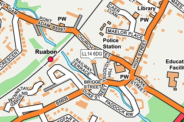 LL14 6DG map - OS OpenMap – Local (Ordnance Survey)