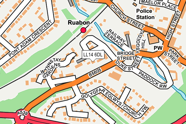 LL14 6DL map - OS OpenMap – Local (Ordnance Survey)