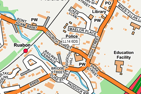 LL14 6DS map - OS OpenMap – Local (Ordnance Survey)