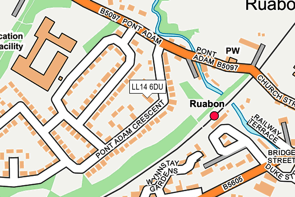 LL14 6DU map - OS OpenMap – Local (Ordnance Survey)