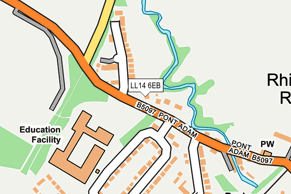 LL14 6EB map - OS OpenMap – Local (Ordnance Survey)