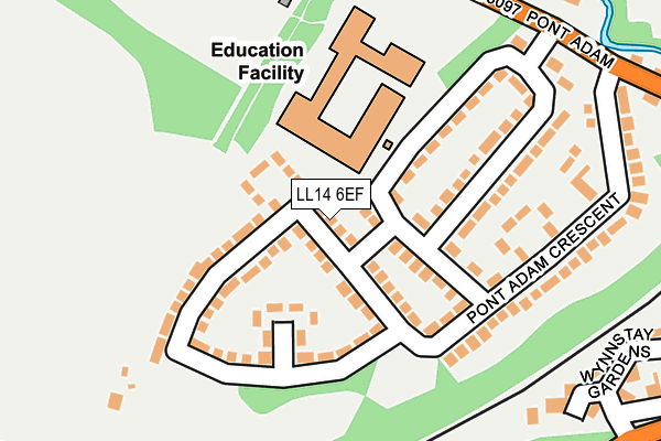 LL14 6EF map - OS OpenMap – Local (Ordnance Survey)