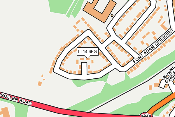 LL14 6EG map - OS OpenMap – Local (Ordnance Survey)