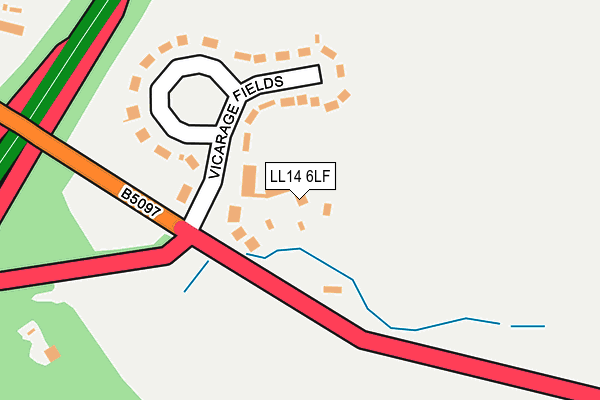 LL14 6LF map - OS OpenMap – Local (Ordnance Survey)