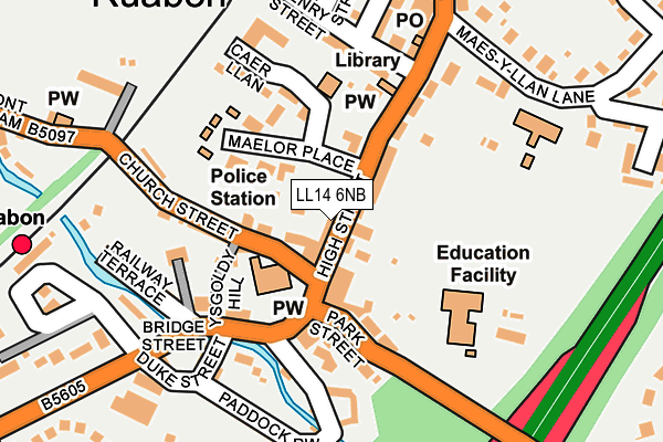 LL14 6NB map - OS OpenMap – Local (Ordnance Survey)