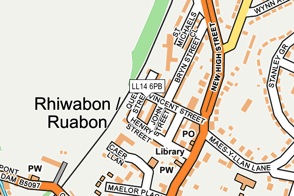 LL14 6PB map - OS OpenMap – Local (Ordnance Survey)