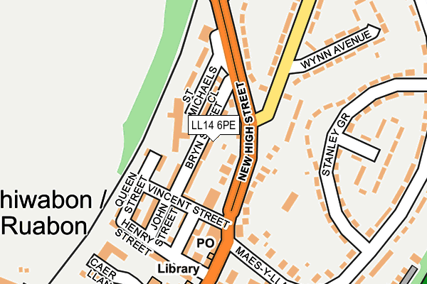 LL14 6PE map - OS OpenMap – Local (Ordnance Survey)