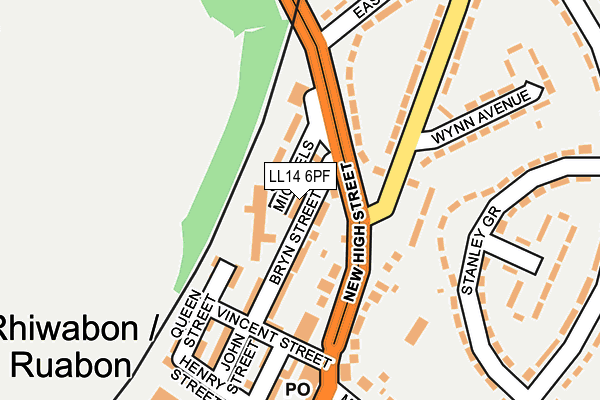 LL14 6PF map - OS OpenMap – Local (Ordnance Survey)