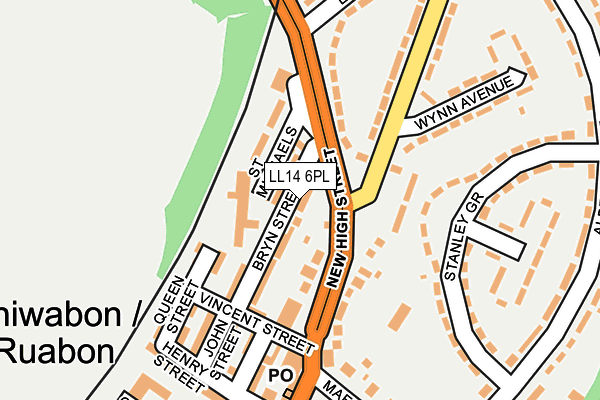 LL14 6PL map - OS OpenMap – Local (Ordnance Survey)