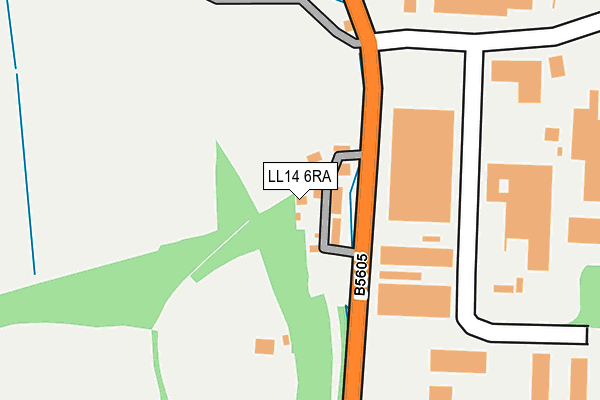 LL14 6RA map - OS OpenMap – Local (Ordnance Survey)