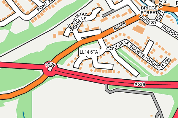LL14 6TA map - OS OpenMap – Local (Ordnance Survey)