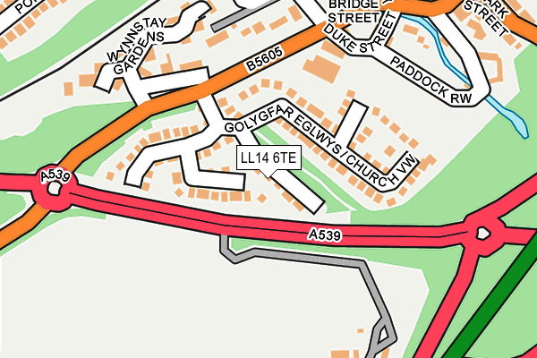 LL14 6TE map - OS OpenMap – Local (Ordnance Survey)