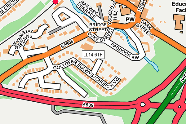 LL14 6TF map - OS OpenMap – Local (Ordnance Survey)