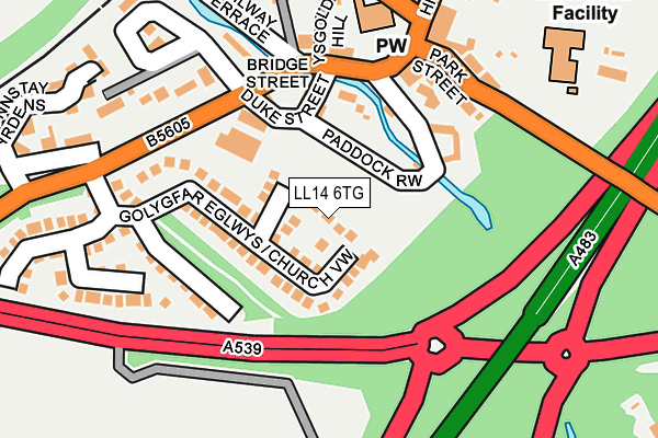 LL14 6TG map - OS OpenMap – Local (Ordnance Survey)