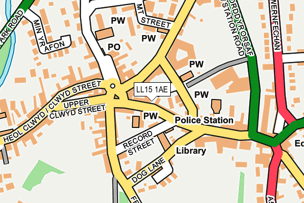 LL15 1AE map - OS OpenMap – Local (Ordnance Survey)