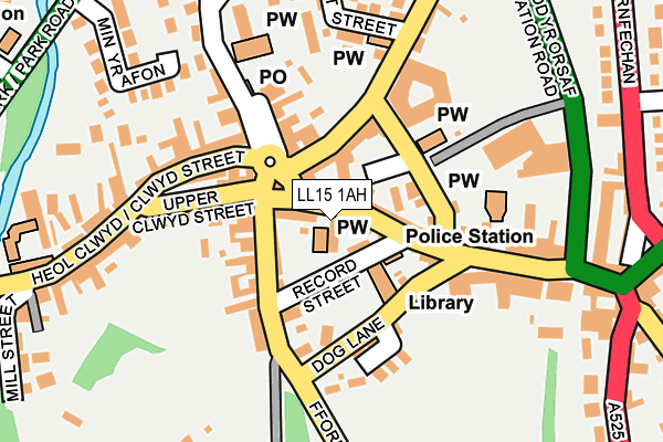 LL15 1AH map - OS OpenMap – Local (Ordnance Survey)
