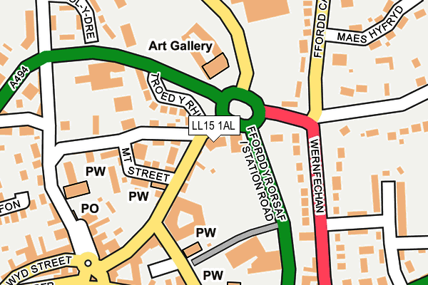 LL15 1AL map - OS OpenMap – Local (Ordnance Survey)