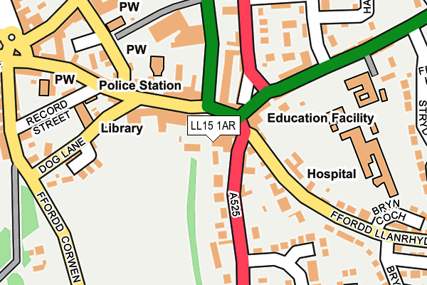 LL15 1AR map - OS OpenMap – Local (Ordnance Survey)