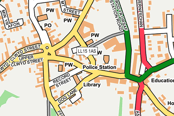 LL15 1AS map - OS OpenMap – Local (Ordnance Survey)