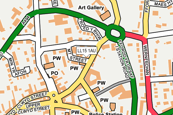 LL15 1AU map - OS OpenMap – Local (Ordnance Survey)