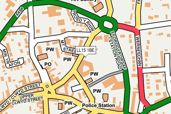 LL15 1BE map - OS OpenMap – Local (Ordnance Survey)