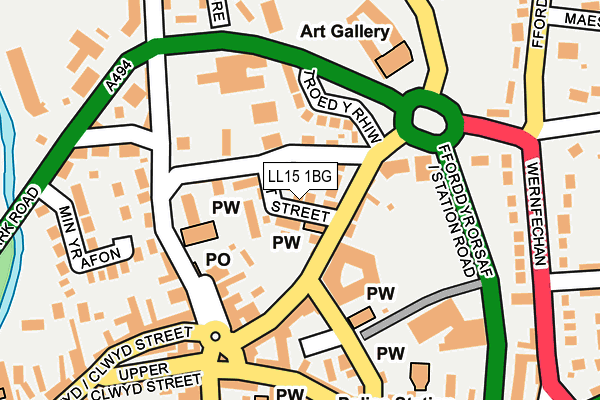 LL15 1BG map - OS OpenMap – Local (Ordnance Survey)