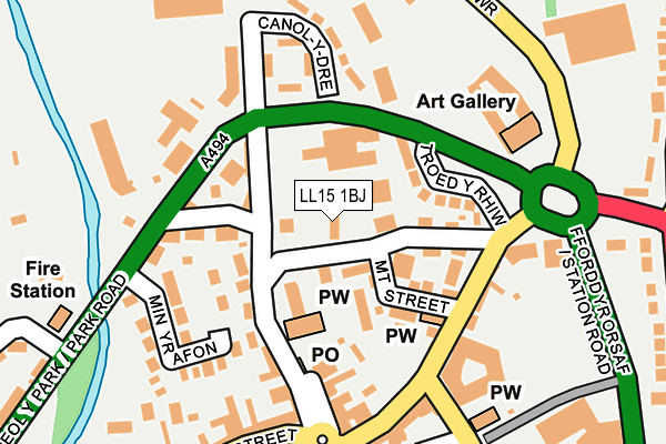 LL15 1BJ map - OS OpenMap – Local (Ordnance Survey)