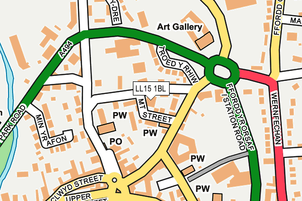 LL15 1BL map - OS OpenMap – Local (Ordnance Survey)