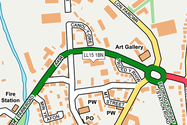LL15 1BN map - OS OpenMap – Local (Ordnance Survey)