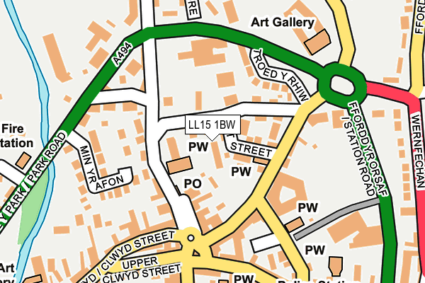 LL15 1BW map - OS OpenMap – Local (Ordnance Survey)