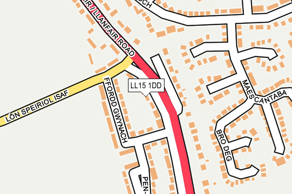 LL15 1DD map - OS OpenMap – Local (Ordnance Survey)