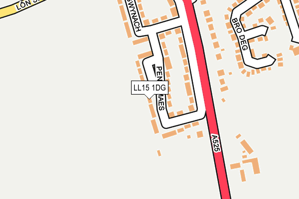 LL15 1DG map - OS OpenMap – Local (Ordnance Survey)