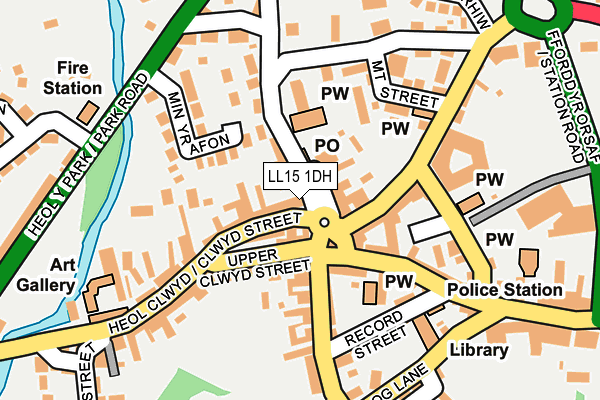 LL15 1DH map - OS OpenMap – Local (Ordnance Survey)