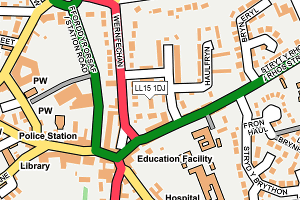 LL15 1DJ map - OS OpenMap – Local (Ordnance Survey)