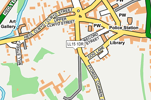 LL15 1DR map - OS OpenMap – Local (Ordnance Survey)