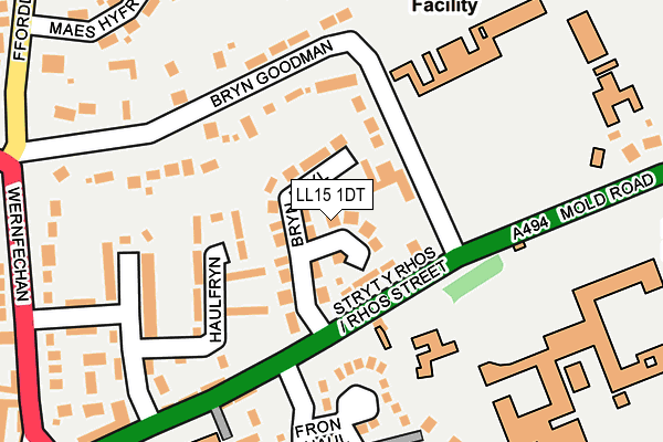 LL15 1DT map - OS OpenMap – Local (Ordnance Survey)