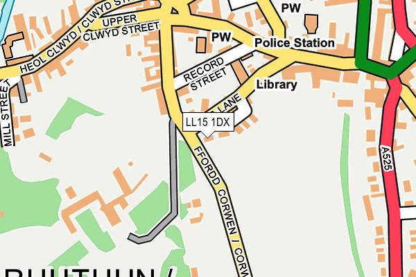 LL15 1DX map - OS OpenMap – Local (Ordnance Survey)